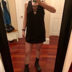 Lace up shift dress size small